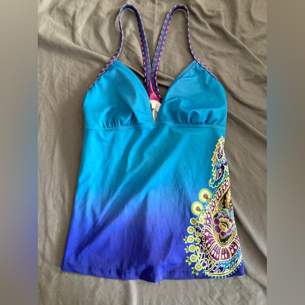 Athleta Large Paisley Tankini Top
